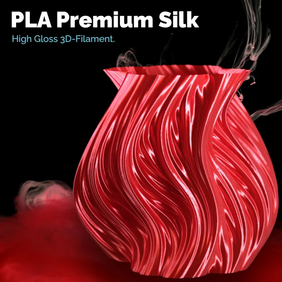 Addnorth PLA Premium Silk Filament for 3D-skriver - 1,75 mm RØD