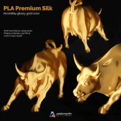 Addnorth PLA Premium Silk Filament for 3D-skriver - 1,75 mm Gull