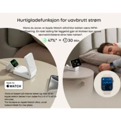 Anker MagGo Trådløs og sammenleggbar 3-i-1-ladestasjon Hvit