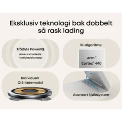 Anker MagGo Trådløs og sammenleggbar 3-i-1-ladestasjon Hvit