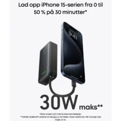 Anker Nano powerbank 30 W 10000 mAh Svart