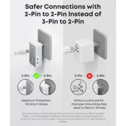 Anker Nano Travel Adapter 5-i-1-reiseadapter (20 W) Hvit