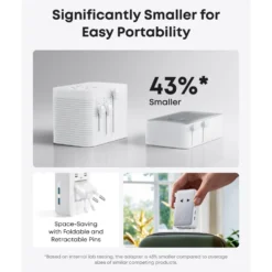 Anker Nano Travel Adapter 5-i-1-reiseadapter (20 W) Hvit