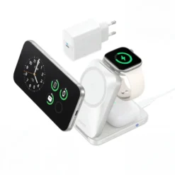 Anker Prime Foldable trådløs ladestasjon 3-i-1 MagGo Sølv