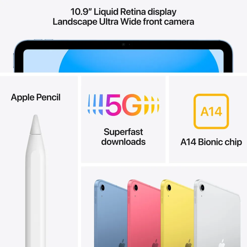 Apple iPad (10:e gen.) 256 GB Wifi + Cellular Sølv