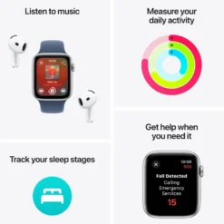 Apple Watch SE GPS 40 mm Silver Case med Denim Sport band M/L