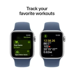Apple Watch SE GPS 40 mm Silver Case med Denim Sport band M/L
