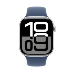 Apple Watch Series 10 GPS 46 mm Silver Case med Denim Sport band M/L