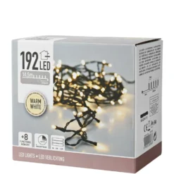 Batteridrevet dekorativ lyslenke 192 LED med lyseffekter