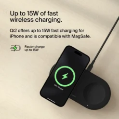 Belkin BoostCharge Pro 2-i-1 med Qi2 15 W Svart
