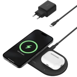Belkin BoostCharge Pro 2-i-1 med Qi2 15 W Svart