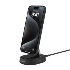 Belkin BoostCharge Pro Ladestativ med Qi2 15 W Svart