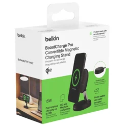 Belkin BoostCharge Pro Ladestativ med Qi2 15 W Svart
