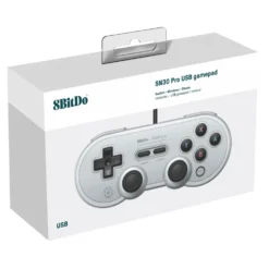 8Bitdo SN30 Pro Håndkontroller med USB-tilkobling Grå