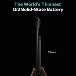 BMX Ultratynt magnetisk Qi2-powerbank 5000 mAh, semi-solid-state i titan Black