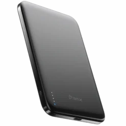 BMX Ultratynt magnetisk Qi2-powerbank 5000 mAh, semi-solid-state i titan Black