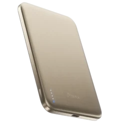 BMX Ultratynt magnetisk Qi2-powerbank 5000 mAh, semi-solid-state i titan Gold