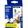 Brother TZe-tape 9 mm Svart/hvit