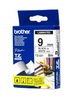 Brother TZe-tape 9 mm Svart/hvit