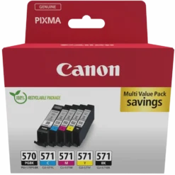Canon CLI-571 og CLI-570 Blekkpatron 5-pakk