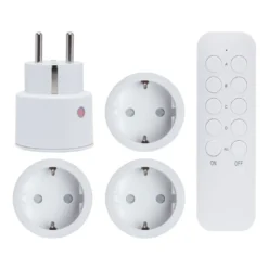 Cleverio Mini-fjernstrømbryter med fjernkontroll 4-pk