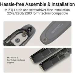 Cobble SSD Enclosure Harddiskkabinett M.2 Grå