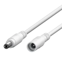 DC-forlengelseskabel 5,5x2,1 mm 3 m Hvit