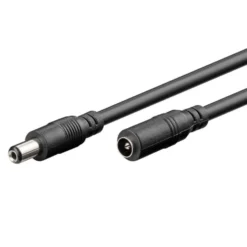 DC-forlengelseskabel 5,5x2,1 mm 10 m Svart