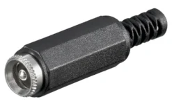 DC-kontakt med midtpinne og loddetilkobling 2,5 mm