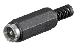 DC-kontakt med midtpinne og loddetilkobling 2,5 mm
