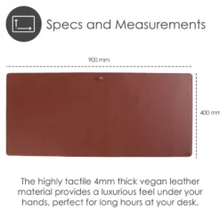 Desire2 Skrivebordsmatte i vegansk skinn 900×400 mm Brun