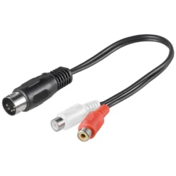 DIN-adapter 5-polet hann til 2x RCA-hanner 20 cm