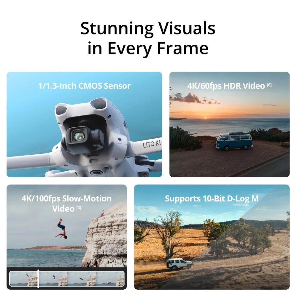 DJI Lito X1 kameradrone med 4K HDR Grå