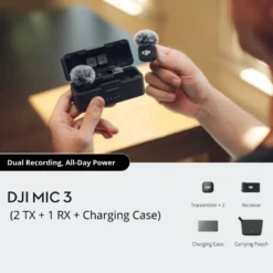 DJI Mic 3 trådløst mikrofonsett 2 TX + 1 RX + ladeetui