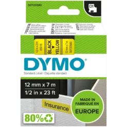 Dymo D1-merketape 12 mm Gul