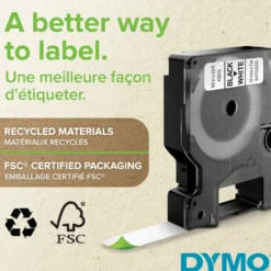 Dymo D1-merketape 12 mm Gul
