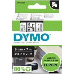 Dymo D1-merketape 9 mm Hvit