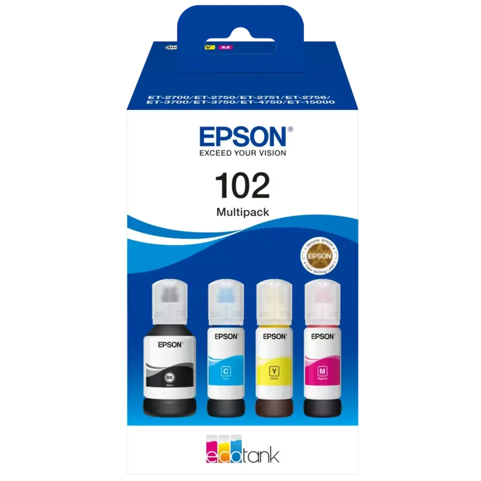 Epson 102 EcoTank påfyllingsblekk 337 ml - multipakke