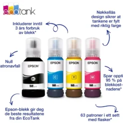 Epson 102 EcoTank påfyllingsblekk 337 ml - multipakke