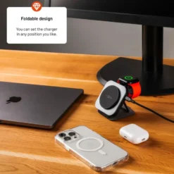 Fixed MagFlex Alu 3-i-1 Trådløs Lader med MagSafe