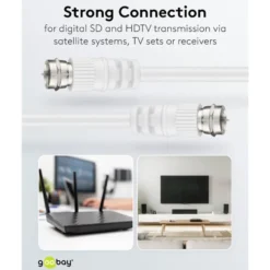 F-kabel - Hvit 5 m