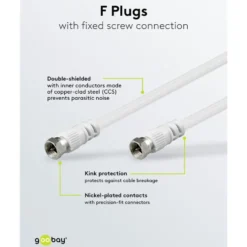 F-kabel - Hvit 15 m