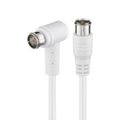 F-kabel Hvit vinklett 5 m