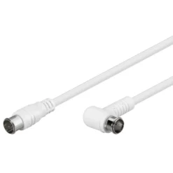F-kabel Hvit vinklett 5 m