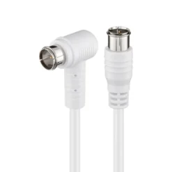 F-kabel Hvit vinklett 2,5 m