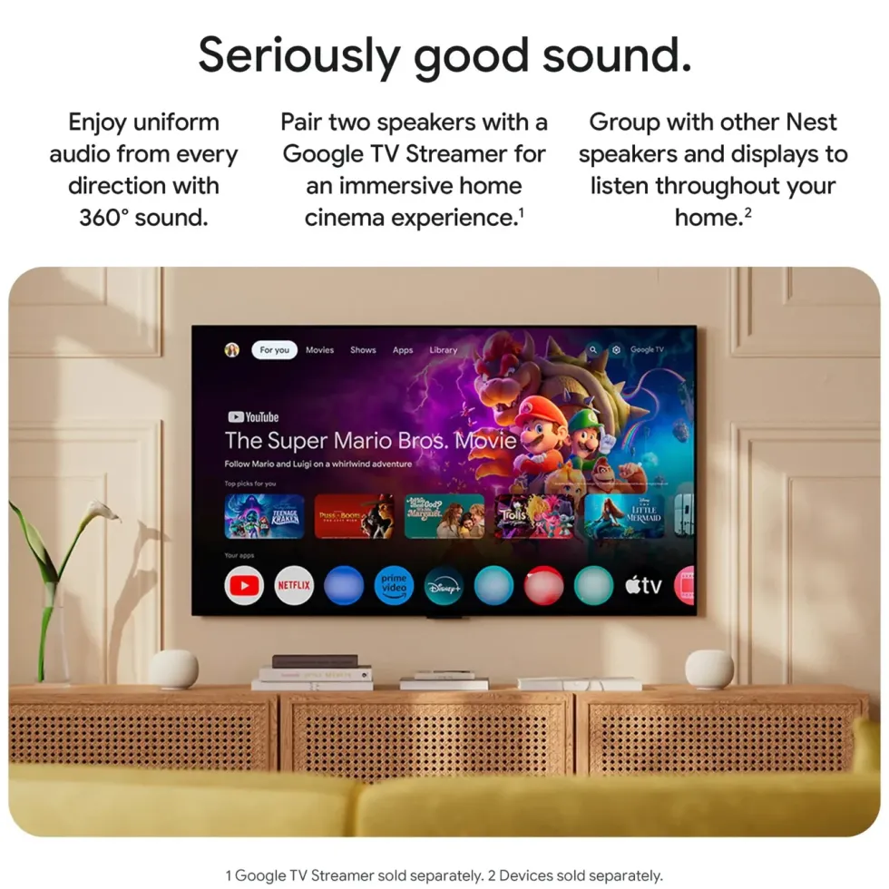 Google Home Speaker smart høyttaler med Gemini Hazel