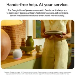 Google Home Speaker smart høyttaler med Gemini Porcelain