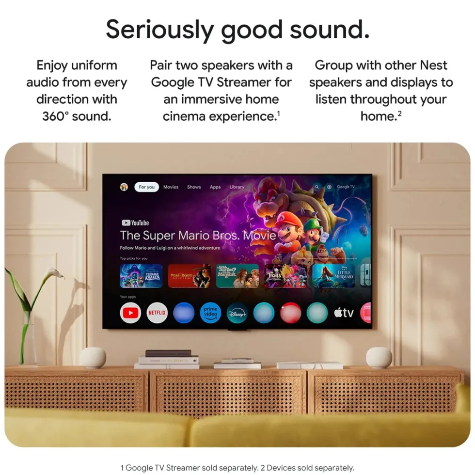 Google Home Speaker smart høyttaler med Gemini Porcelain
