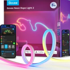 Govee Neon Rope Light 2 – bøybar RGBIC-lysslynge 3 m