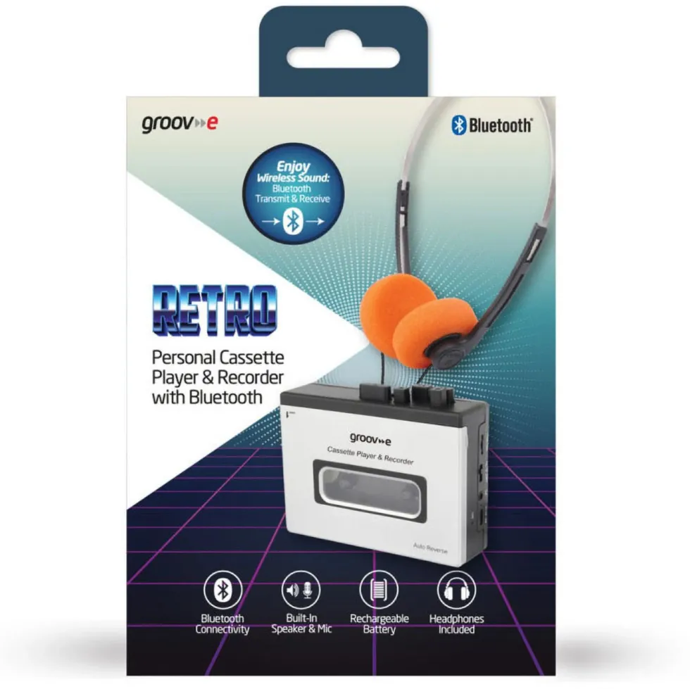 Groov-e Bærbar kassettspiller med Bluetooth